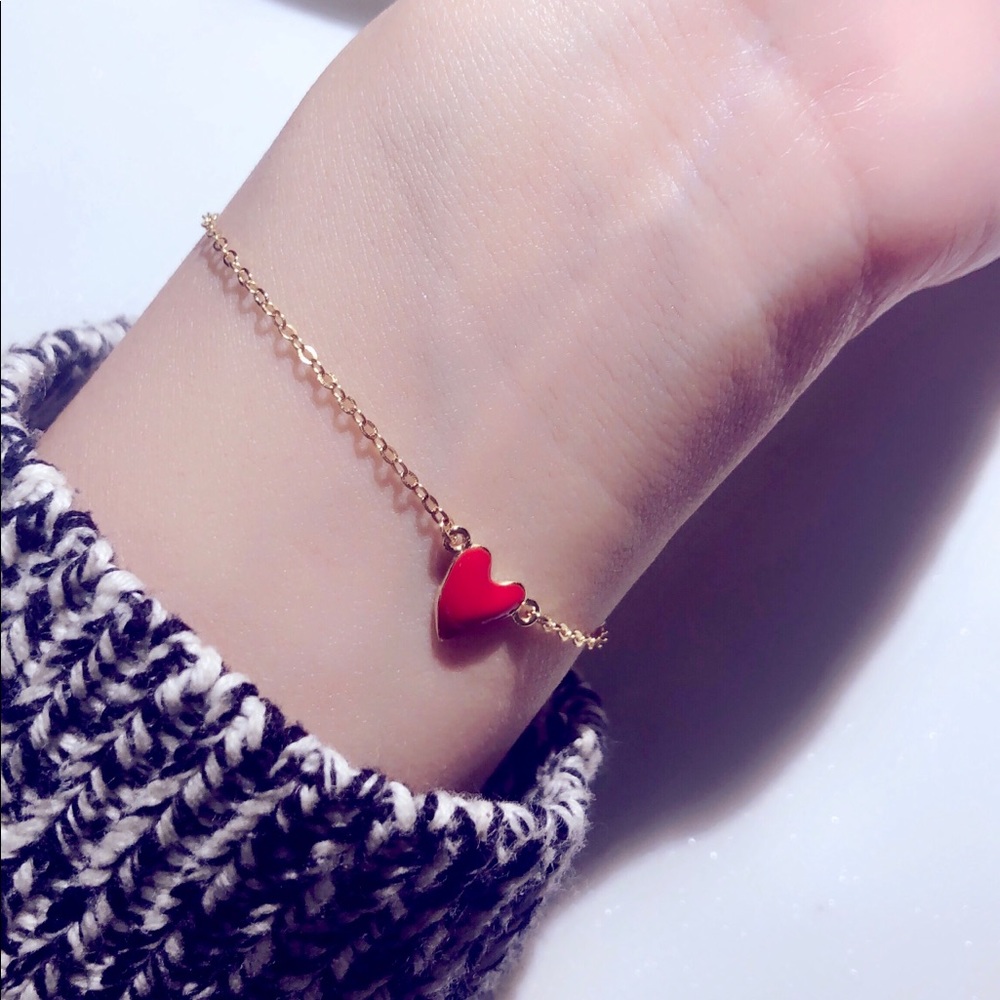 Madewell Style 18k Gold Plated Heart Bracelets